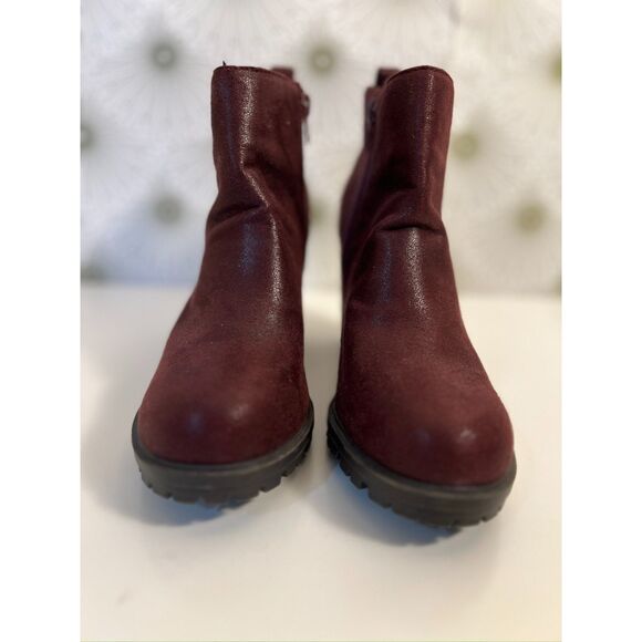 Call It Spring (ALDO) burgundy stacked heel ankle boots. Size 8. - Picture 2 of 10